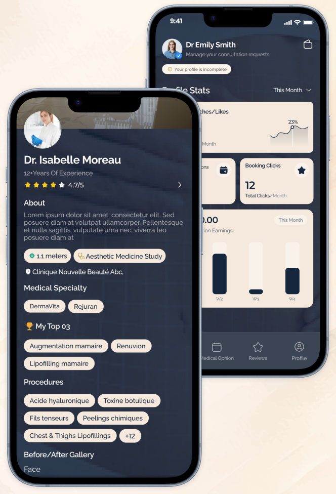 Patient receiving aesthetic treatment